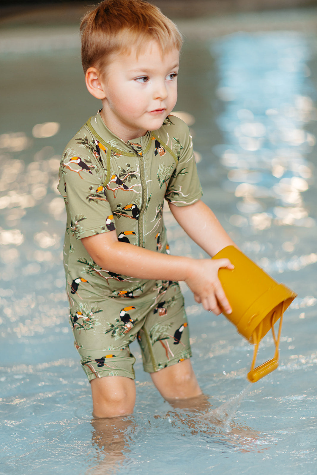 Goose Zipper Shortall Swimsuit