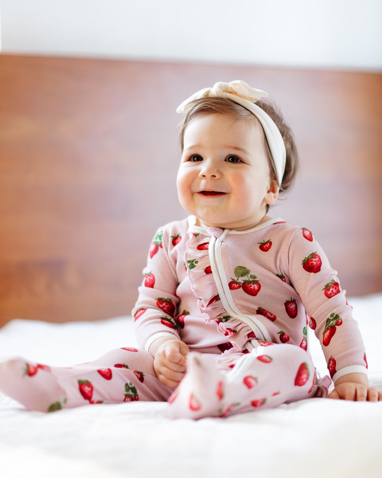 Strawberry Organic Cotton Ruffle Footed Romper