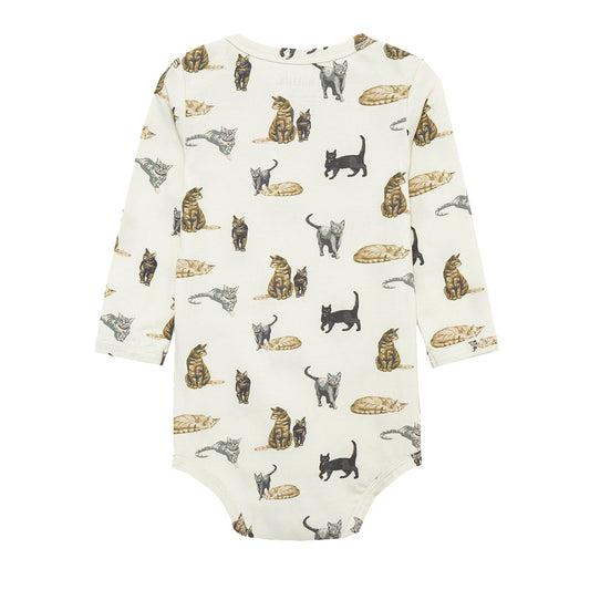 Cat Cotton Stretch Long Sleeve One Piece