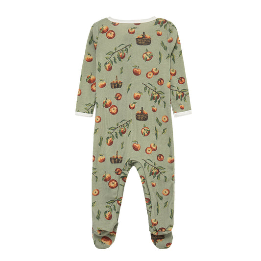 Apple Orchard Organic Cotton Zipper Footed Romper