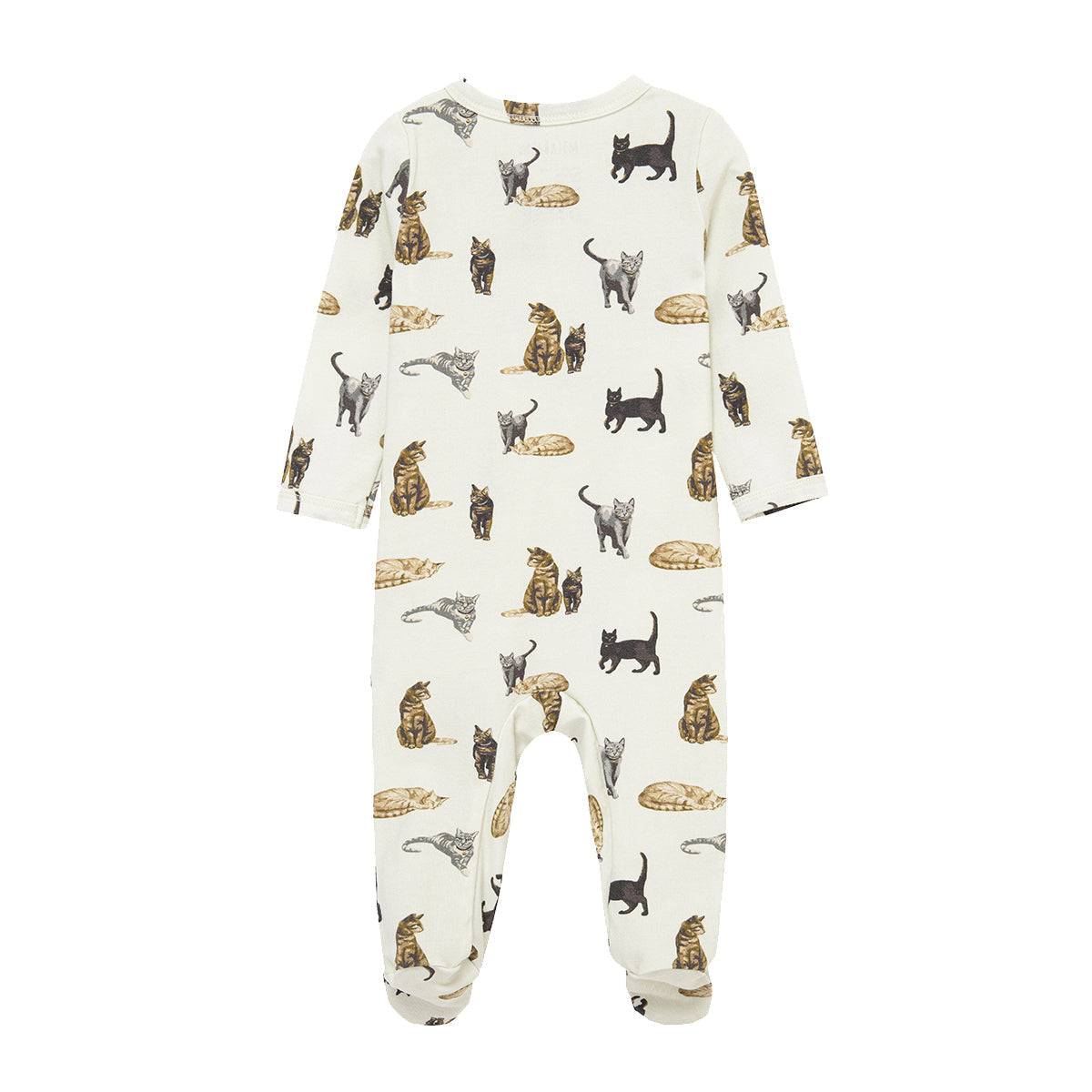 Cat Cotton Stretch Zipper Footed Romper