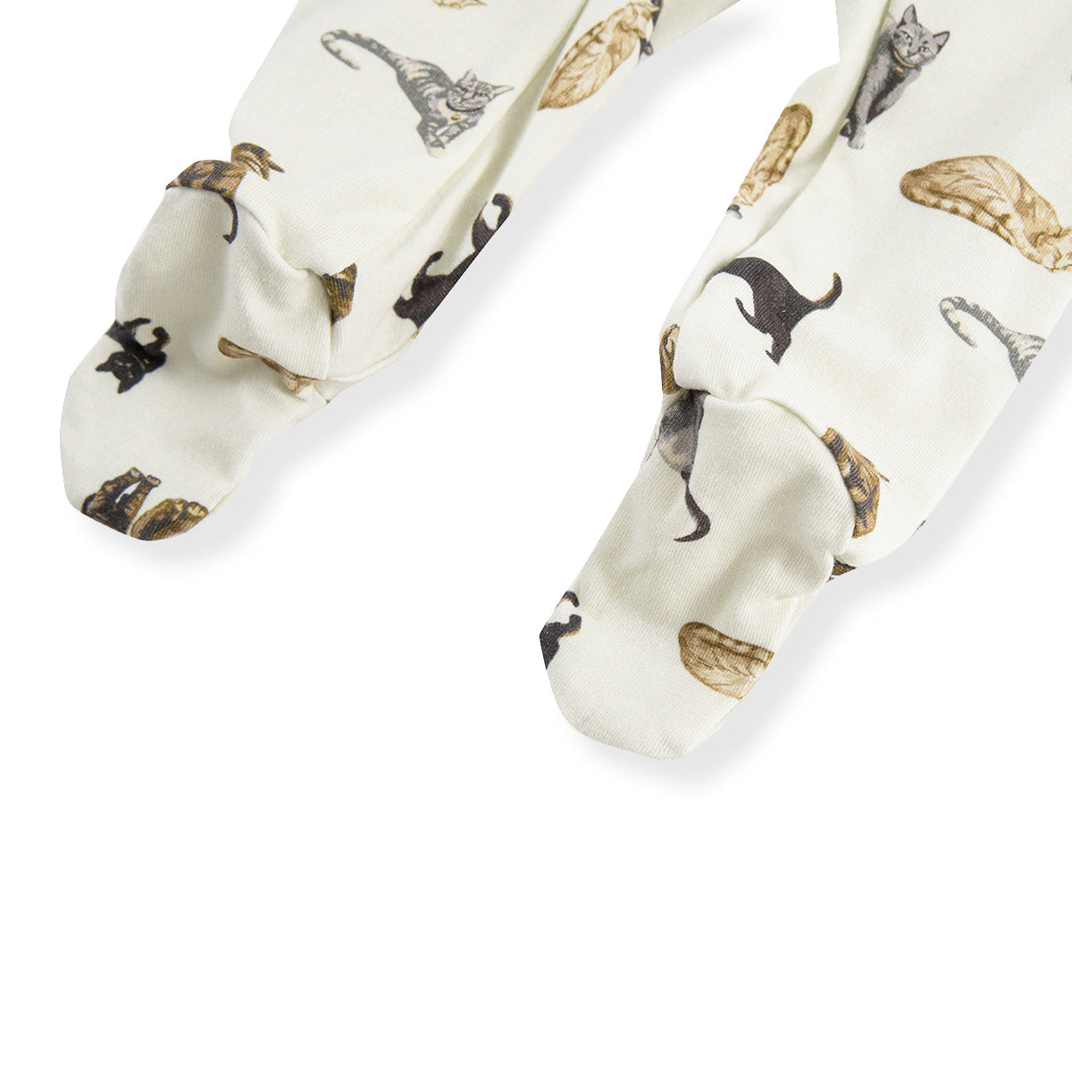 Cat Cotton Stretch Zipper Footed Romper