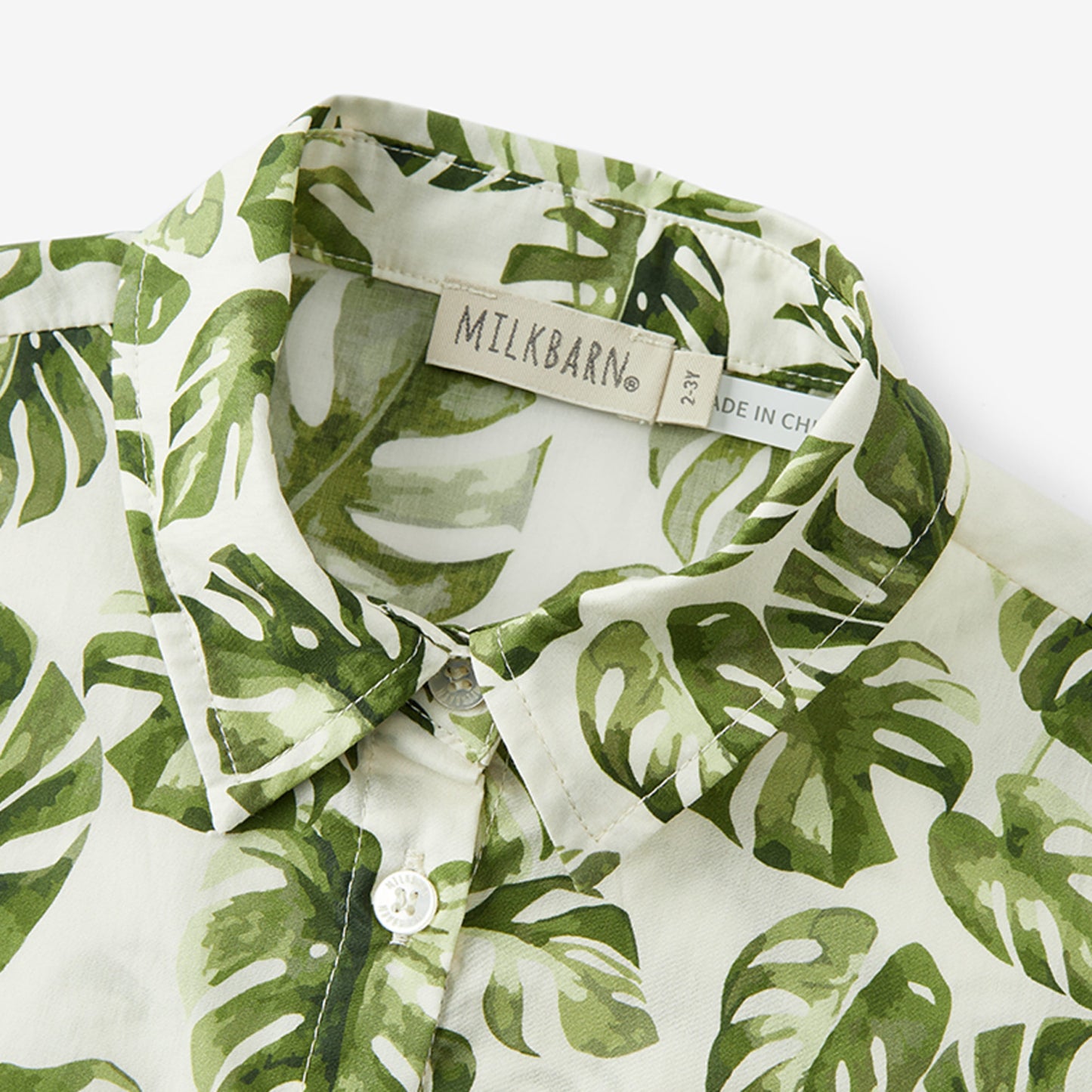 Island Leaf Collar Button-Up Shirt and Shorts Set