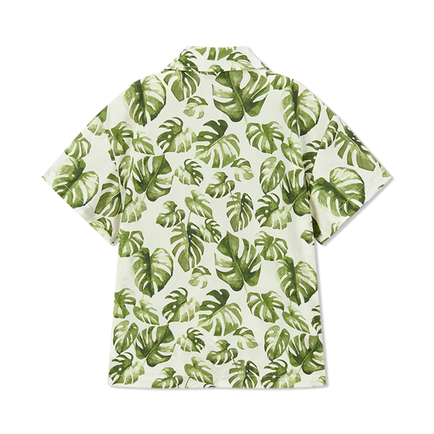 Island Leaf Collar Button-Up Shirt and Shorts Set