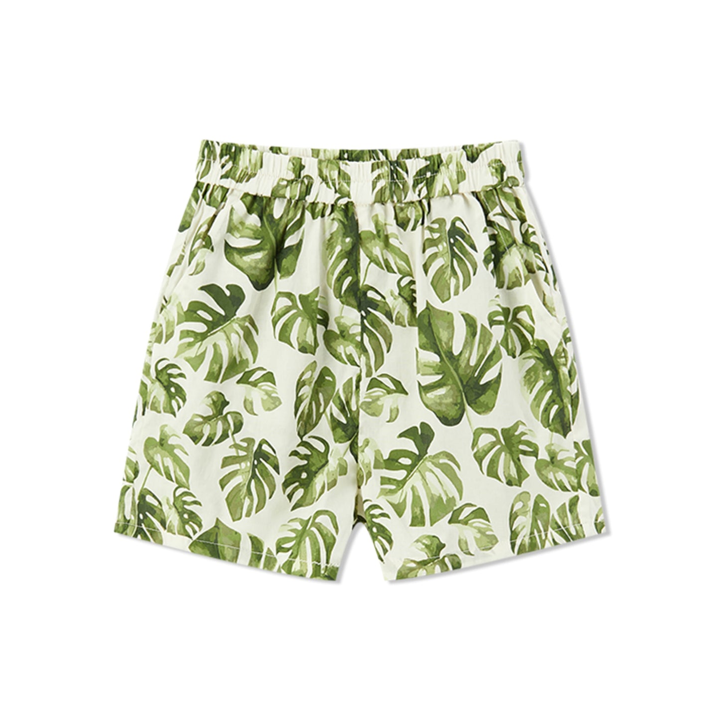 Island Leaf Collar Button-Up Shirt and Shorts Set