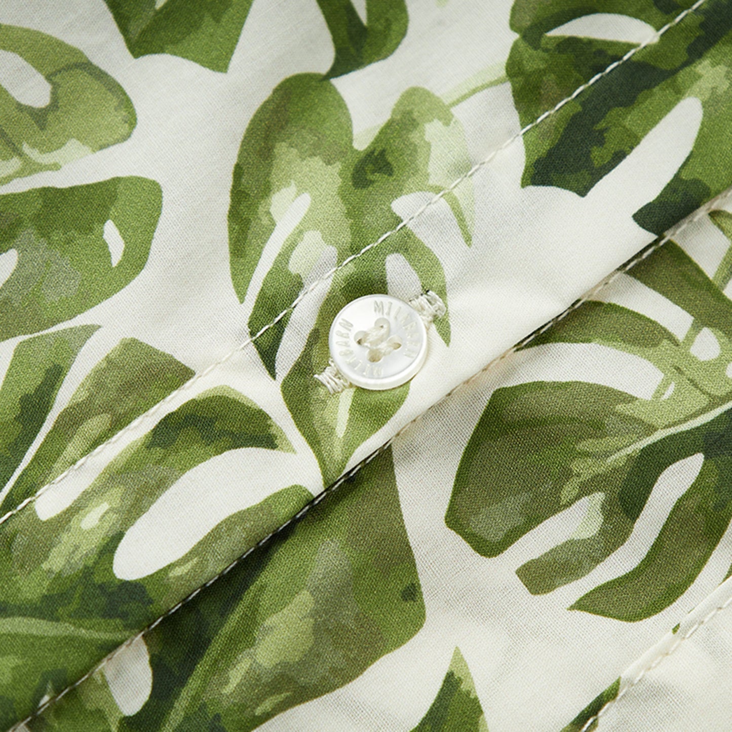 Island Leaf Collar Button-Up Shirt and Shorts Set