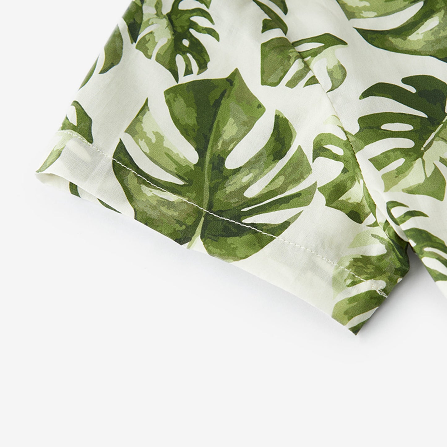 Island Leaf Collar Button-Up Shirt and Shorts Set
