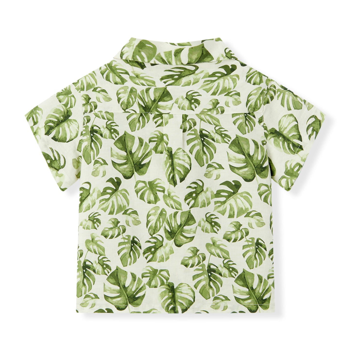 Island Leaf Linen Button-Up Shirt and Shorts Set