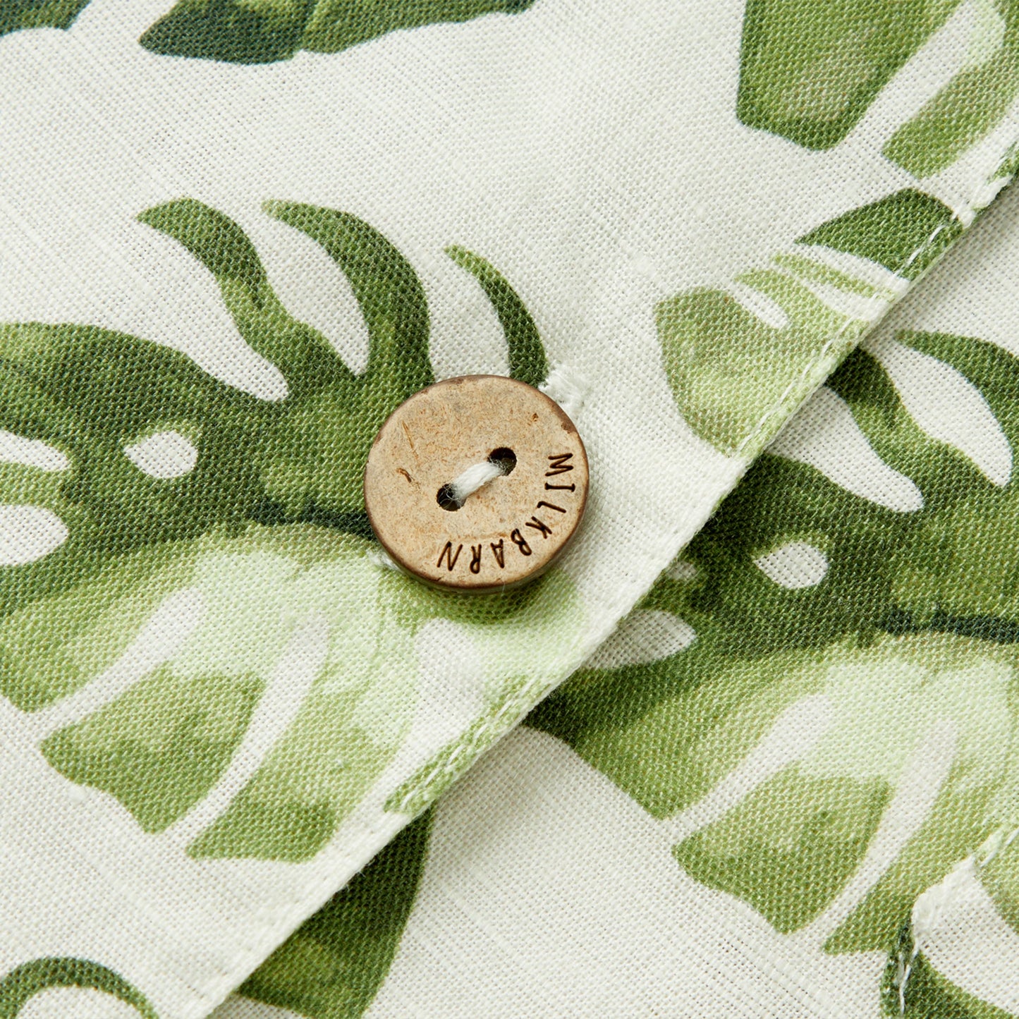 Island Leaf Linen Button-Up Shirt and Shorts Set
