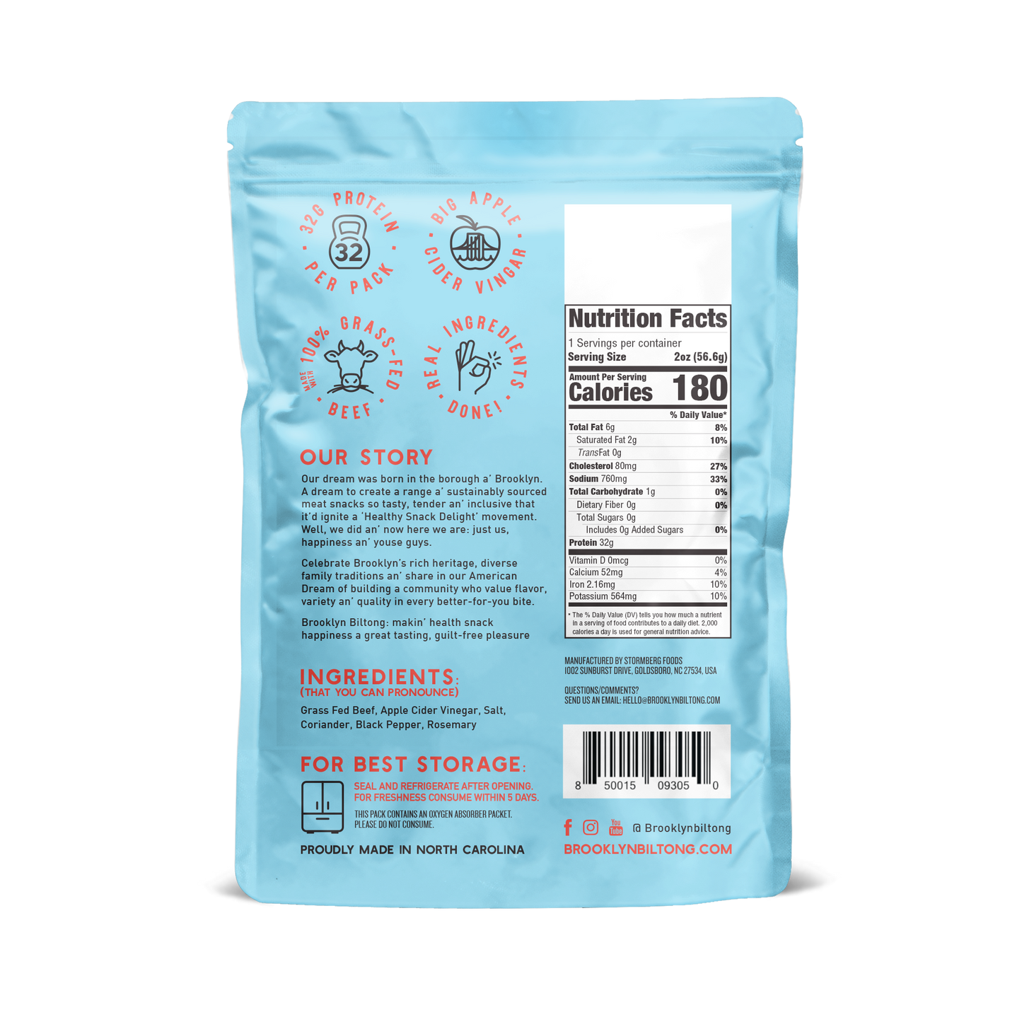 Original Grass Fed Biltong Tender Jerky: 2 oz - Margot's Mercantile