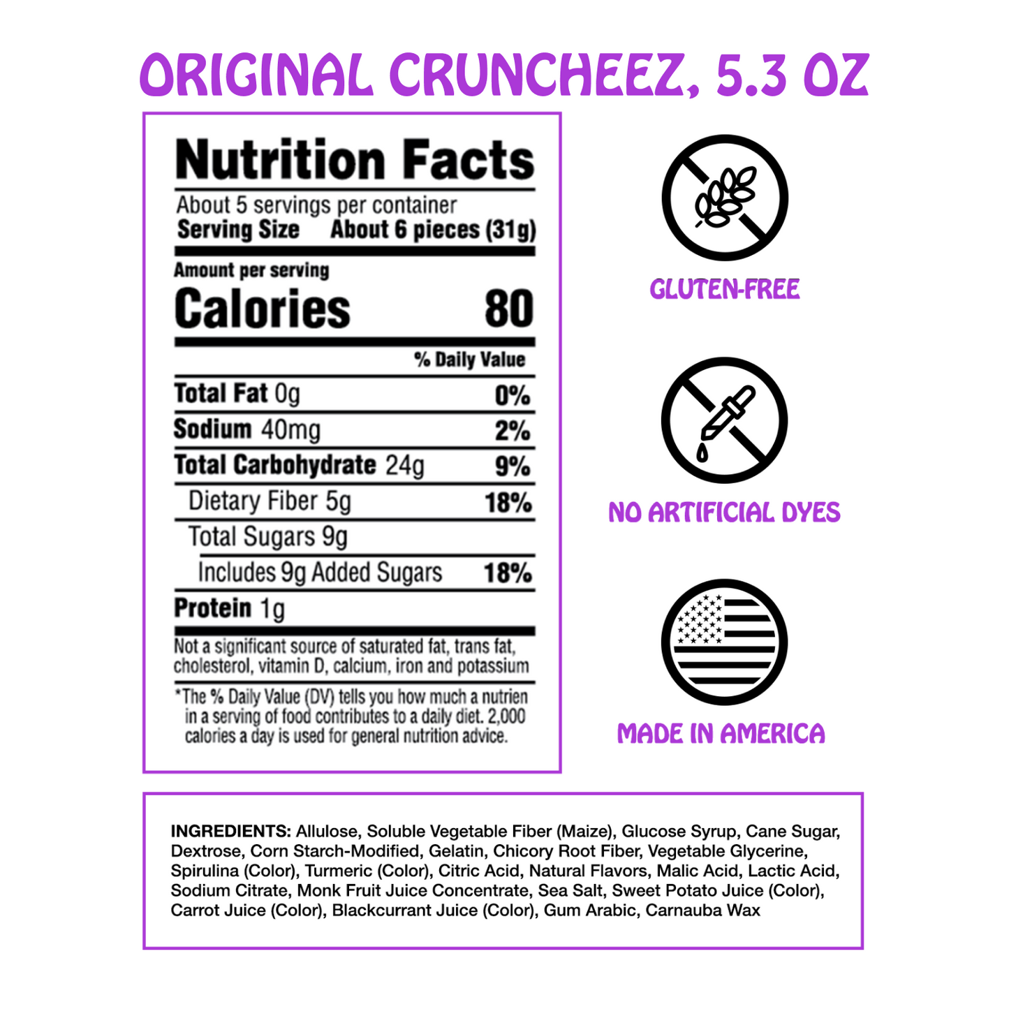 Gummy Cruncheez, Share Size