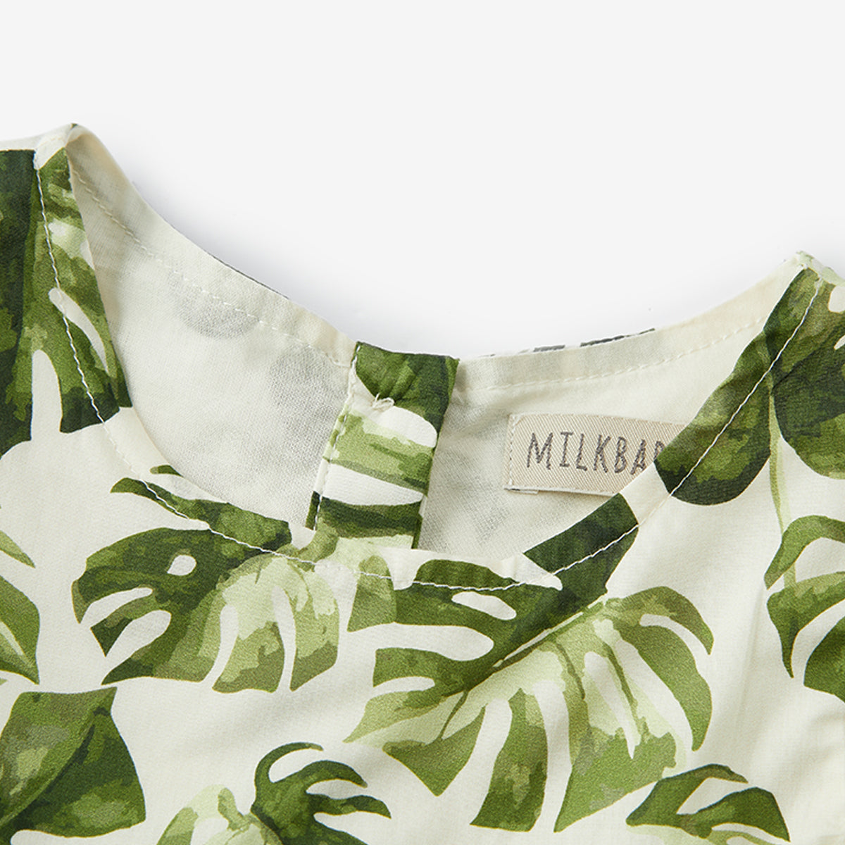 Island Leaf Butterfly Ruffle Dress