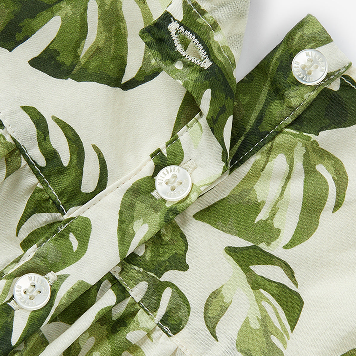 Island Leaf Butterfly Ruffle Dress
