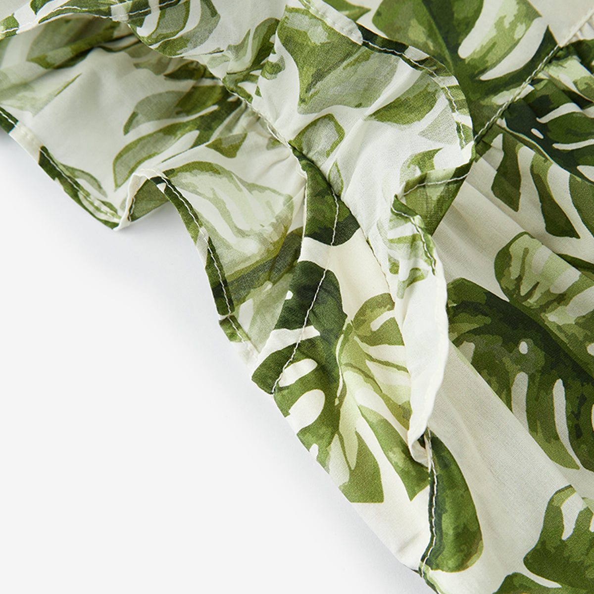 Island Leaf Butterfly Ruffle Dress
