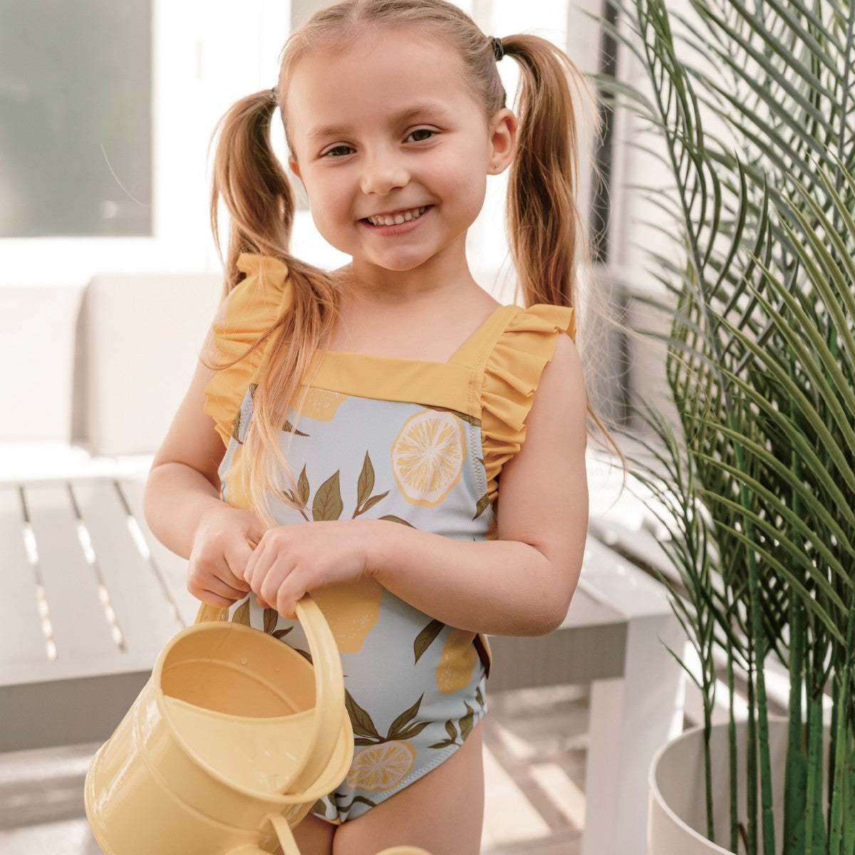 Strawberry Ruffle Square Neck Swimsuit