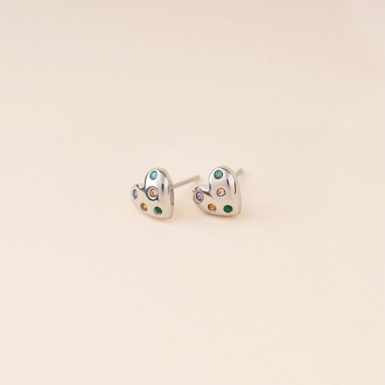 Puffy Heart Stud Earrings