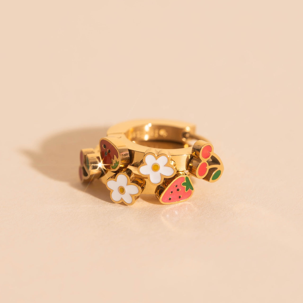 Berry Sweet 3D Huggie Hoop Earrings