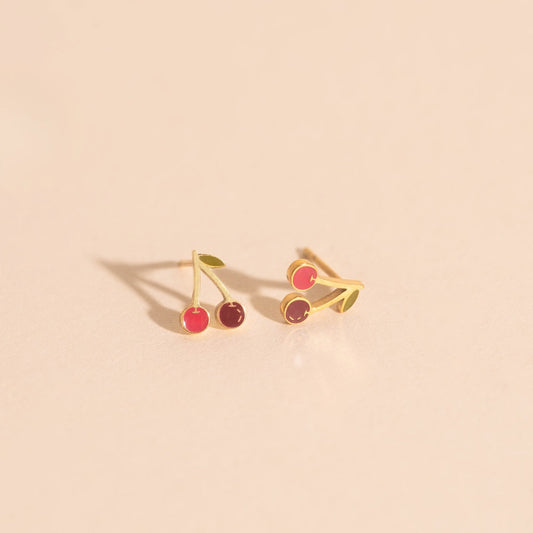 Mini Cherry Stud Earrings