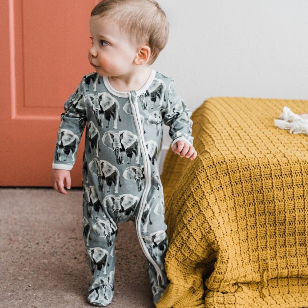Chicken Organic Cotton Zipper Footed Romper