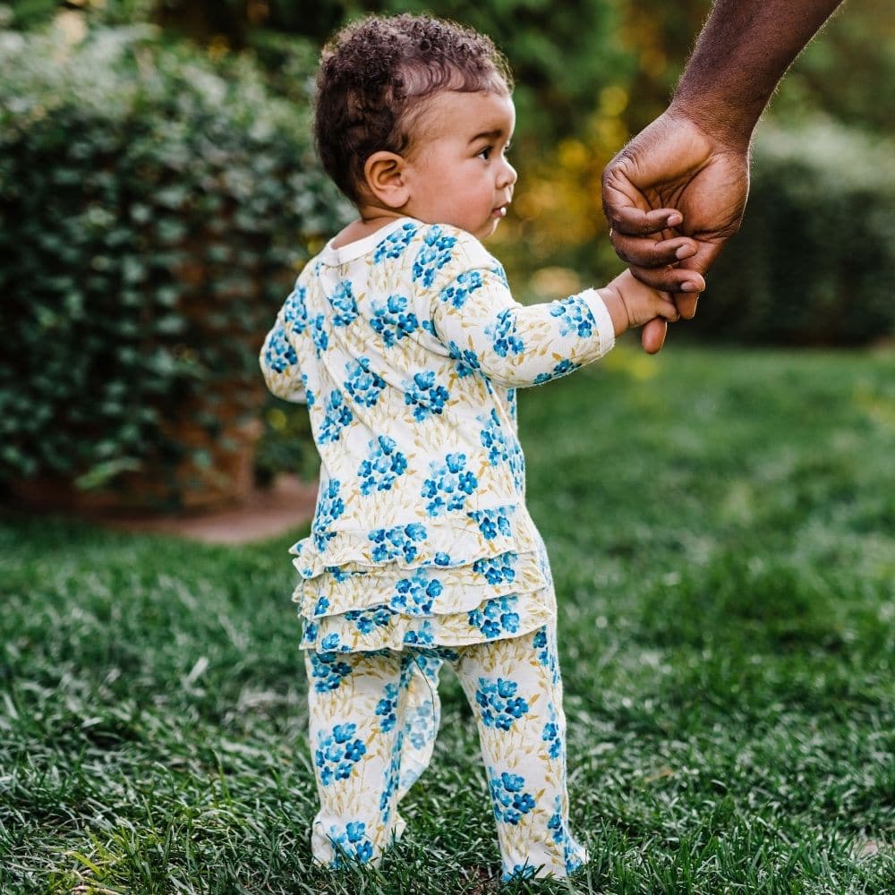 Chicken Organic Cotton Ruffle Zipper Footed Romper