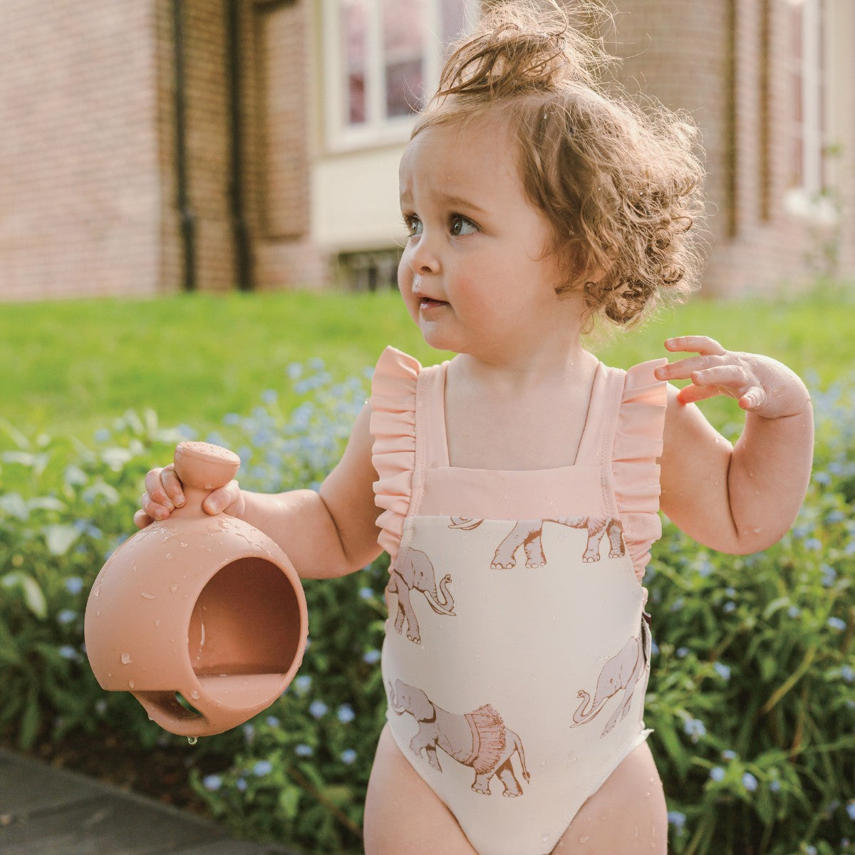 Strawberry Ruffle Square Neck Swimsuit