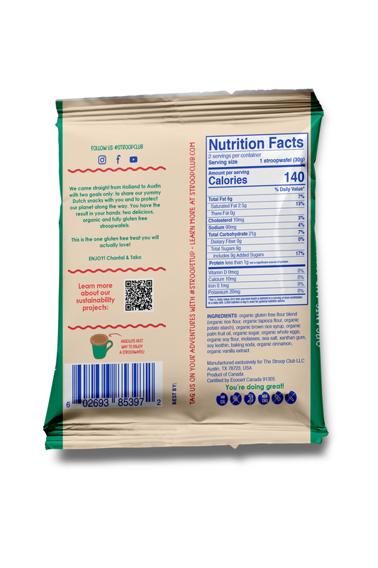 Gluten Free Caramel Organic Stroopwafel 2-pack **NON VEGAN**