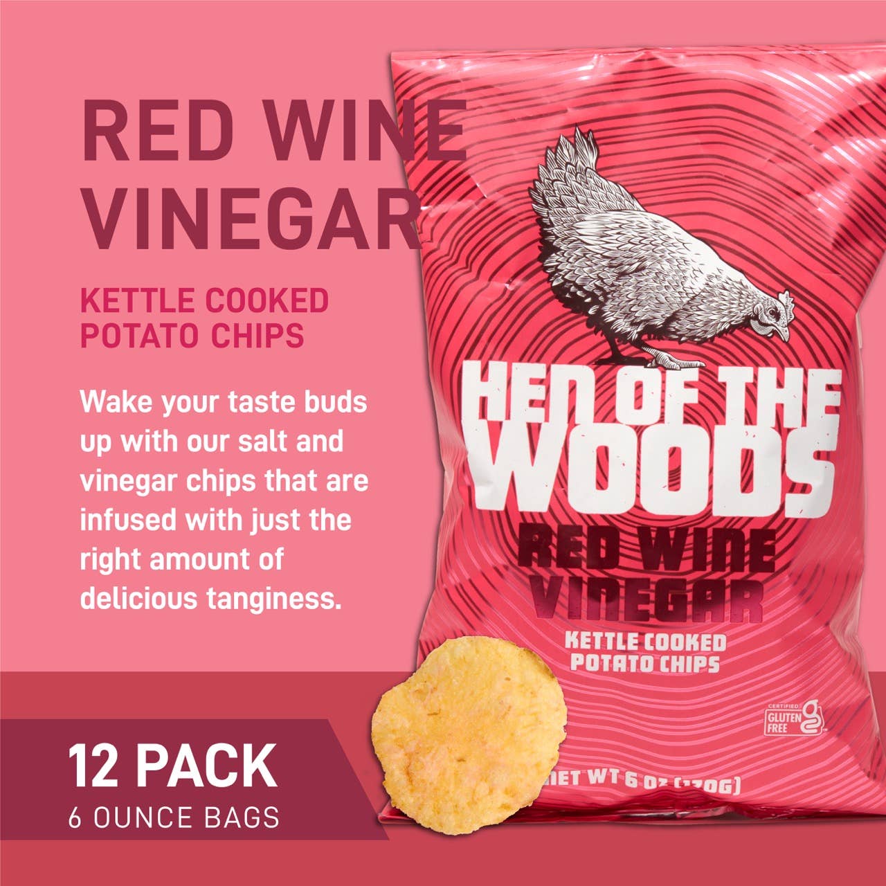 Red Wine Vinegar Kettle Cooked Potato Chips 6 OZ