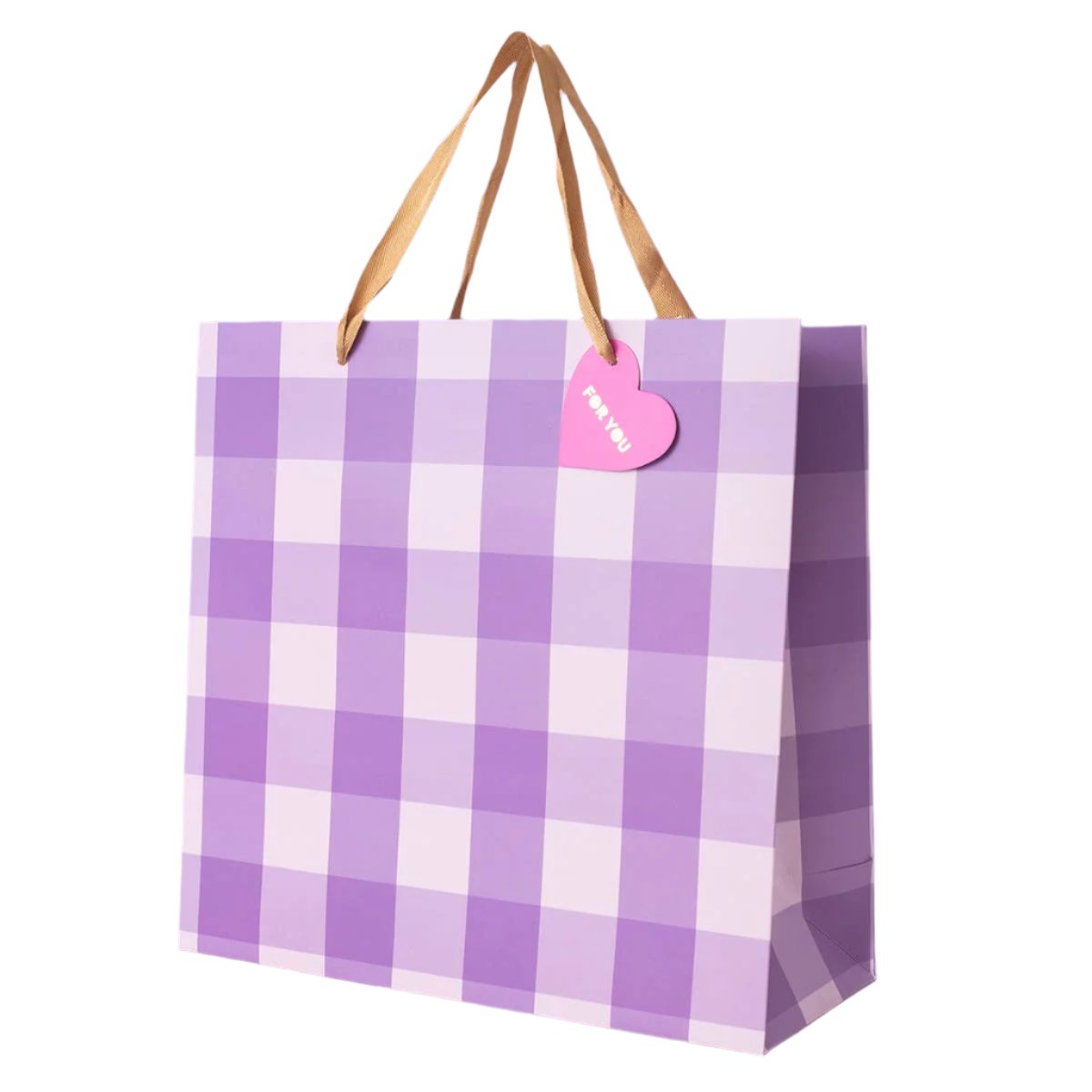 Gift Bags - Purple Gingham - Assorted Sizes to Choose From: Large - Margot's Mercantile