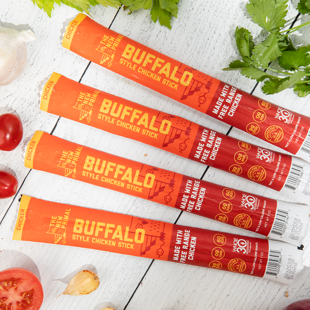 Buffalo Style All-Natural Chicken Meat Sticks, Zero Sugar