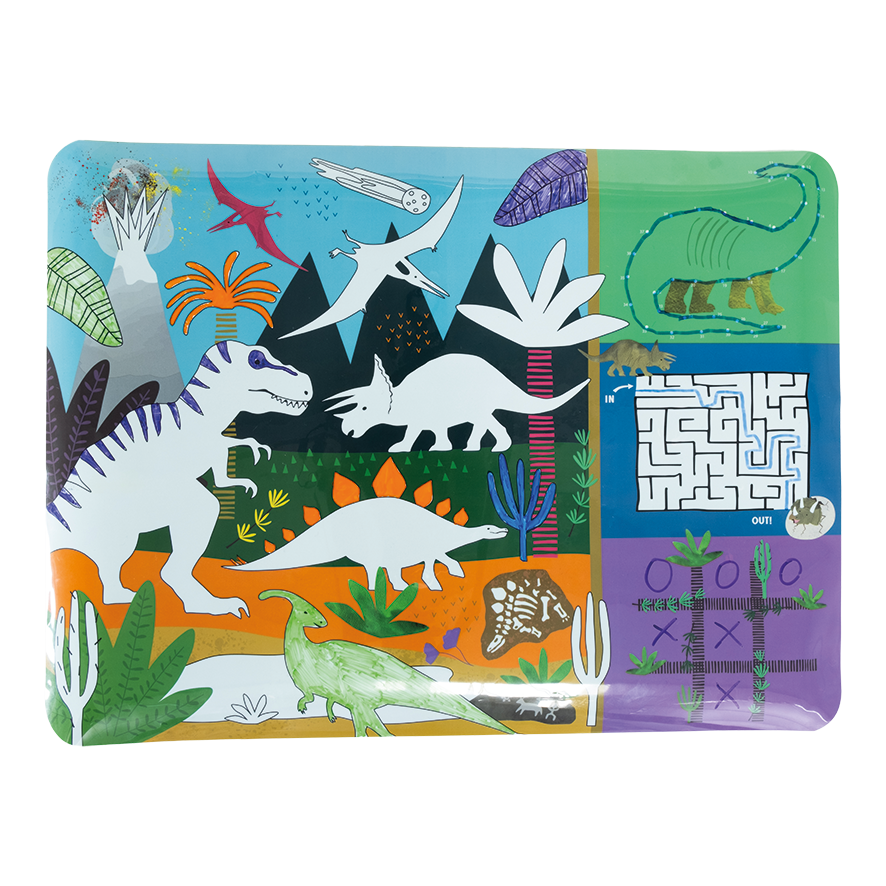 Dino Coloring Fun and Games Mat