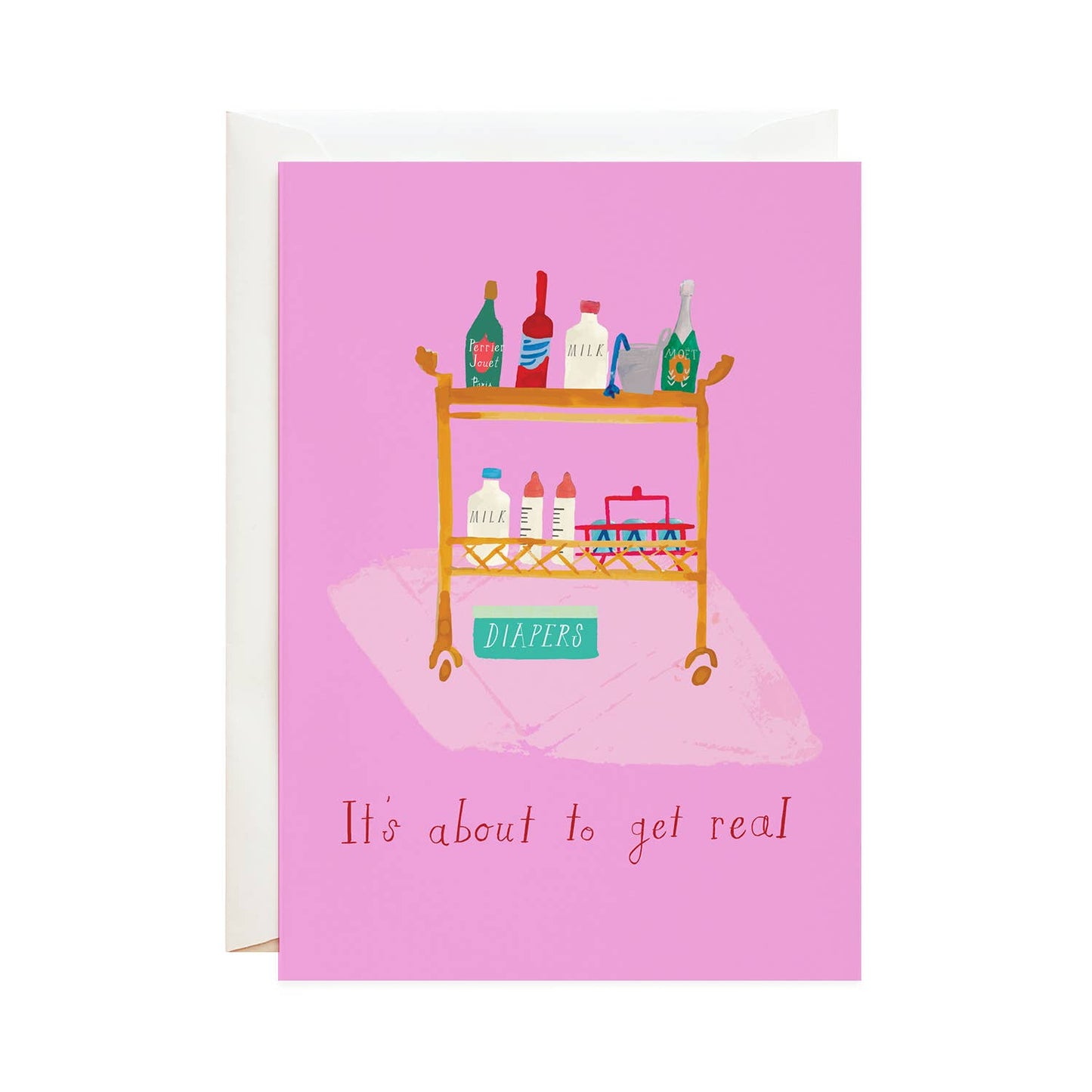 Diapers on the Bar Cart - Greeting Card