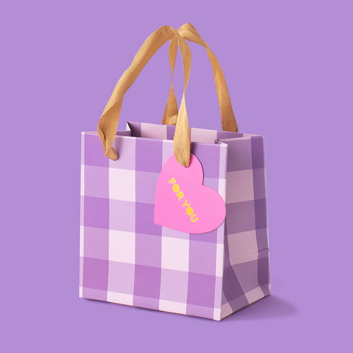 Gift Bags - Purple Gingham - Assorted Sizes to Choose From: Large - Margot's Mercantile