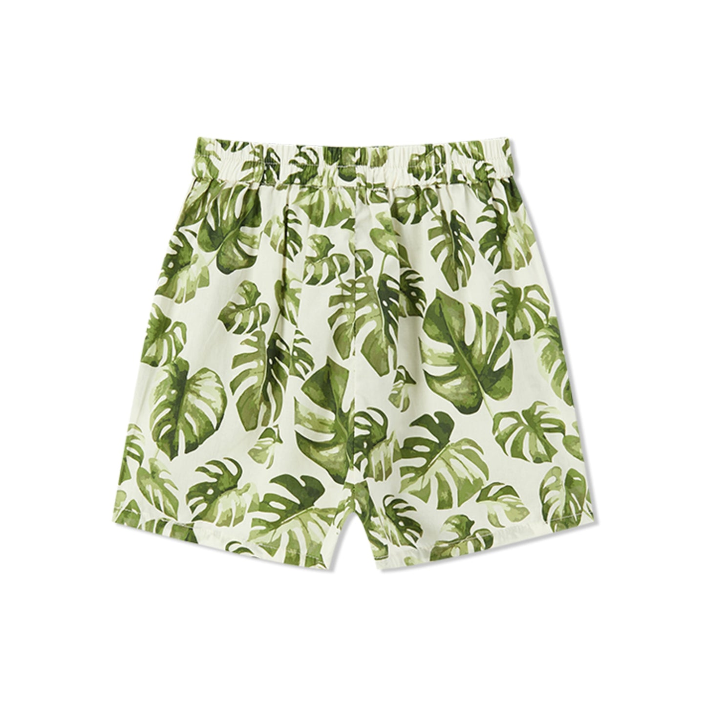 Island Leaf Collar Button-Up Shirt and Shorts Set