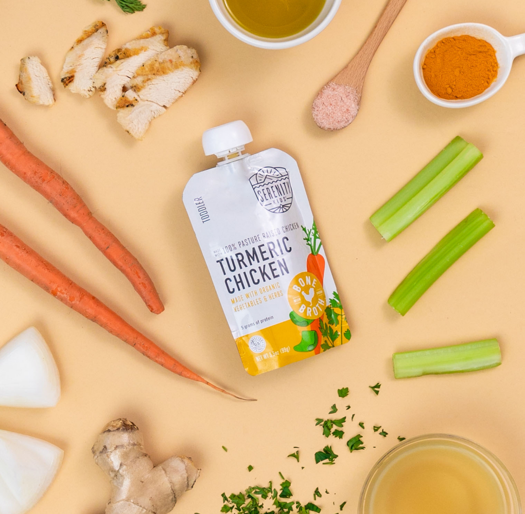 Turmeric Chicken Baby Food Pouch with Bone Broth