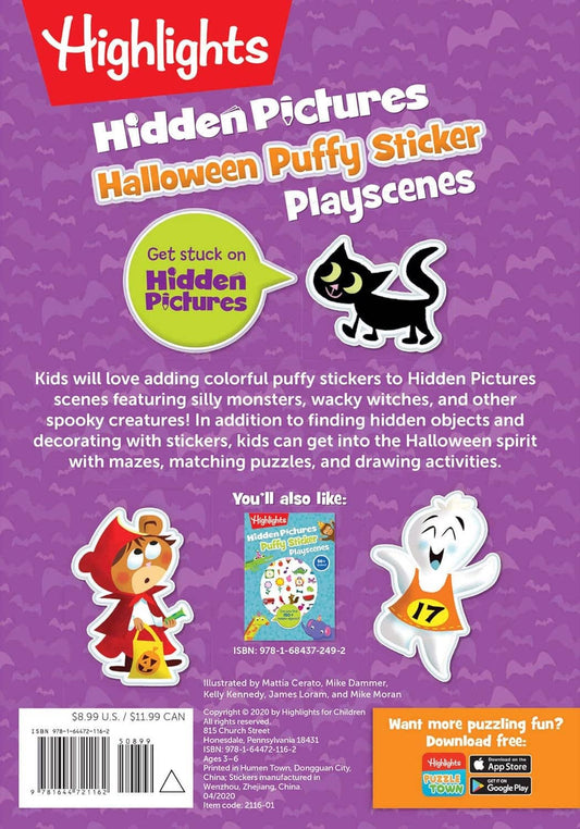 Halloween Hidden Pictures Puffy Sticker Playscenes