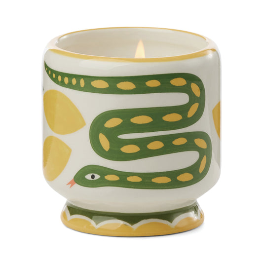 "Snake" Ceramic Candle - Wild Lemongrass 8oz