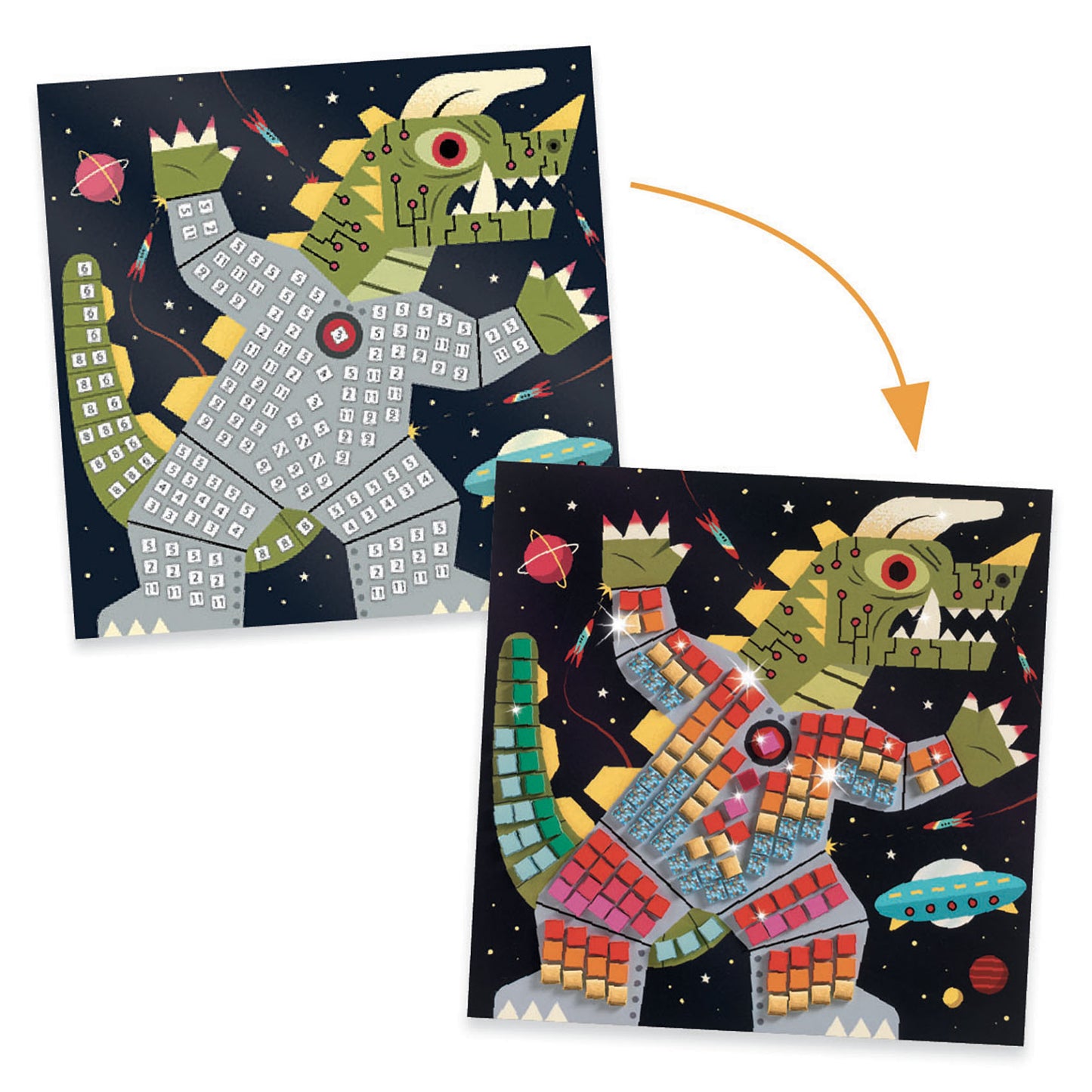 Space Battle Sticker Mosaic Craft Kit