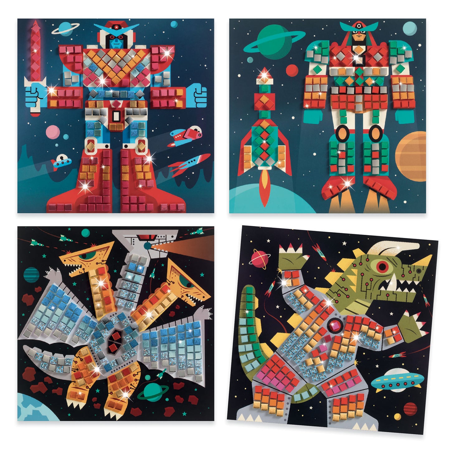 Space Battle Sticker Mosaic Craft Kit