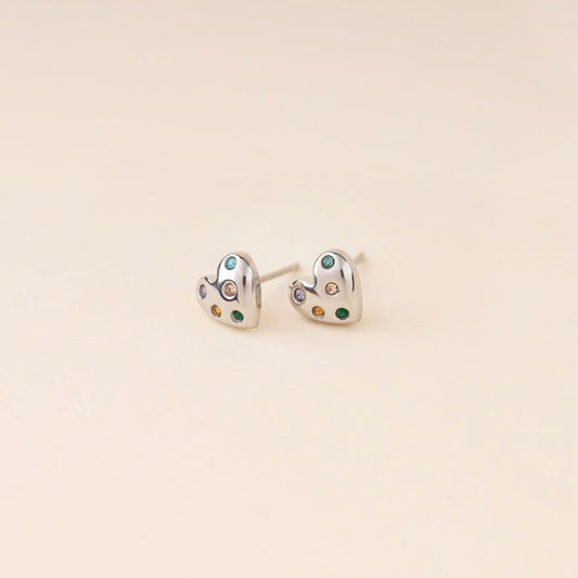 Puffy Heart Stud Earrings