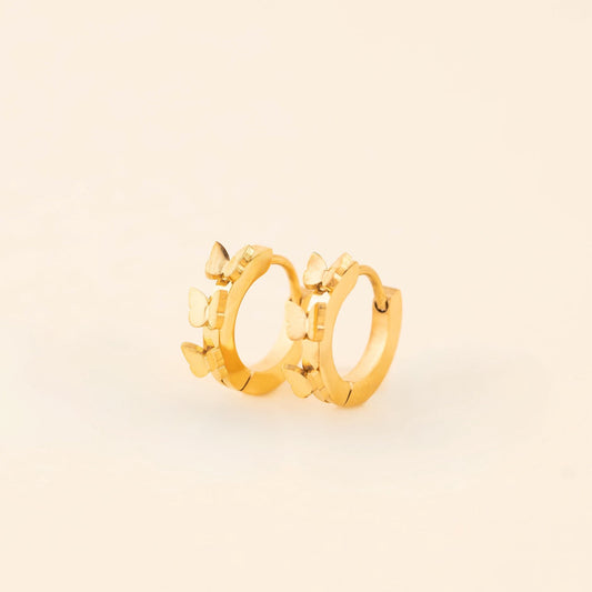 Butterfly 3D Huggie Hoop Earrings