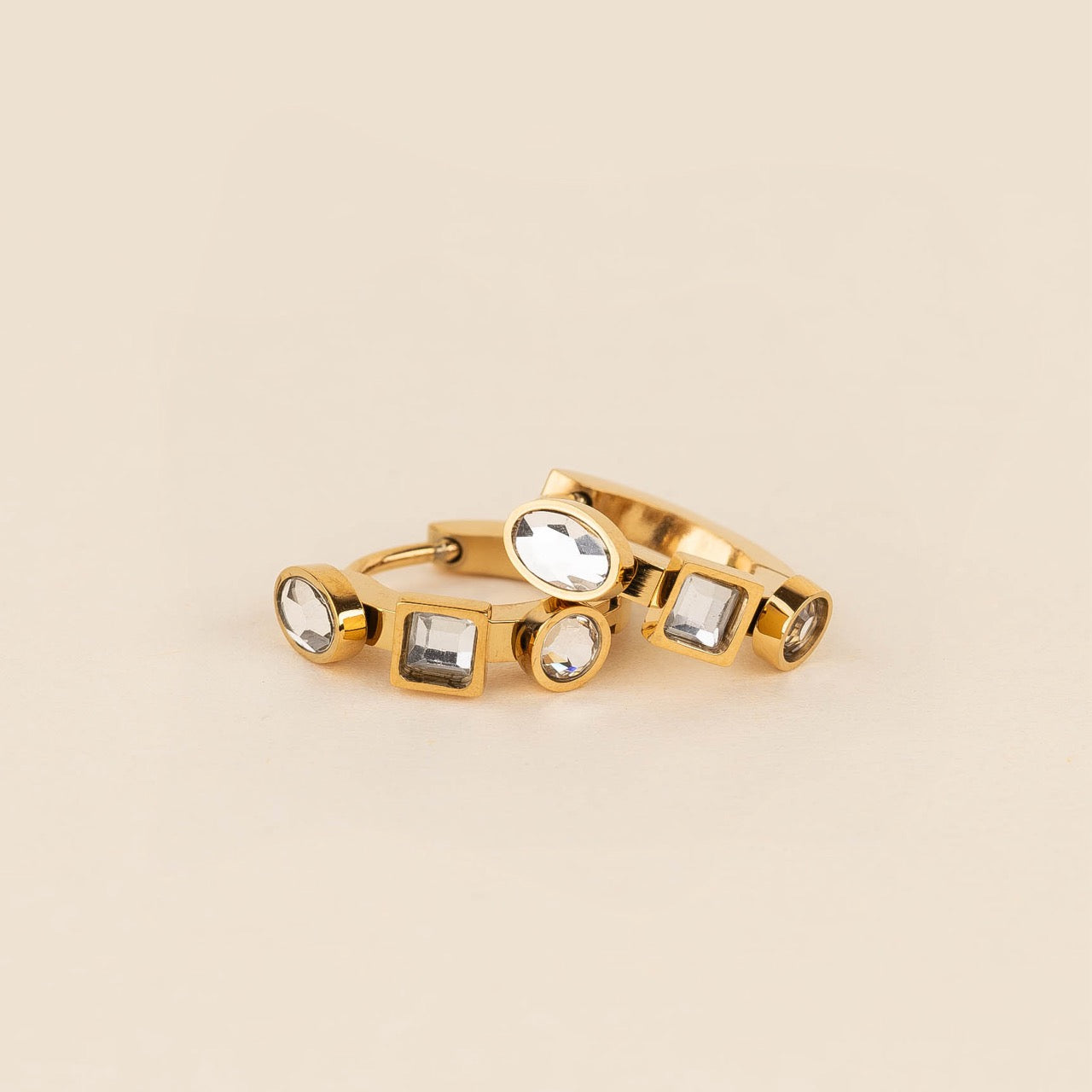 Crystal 3D Huggie Hoop Earrings