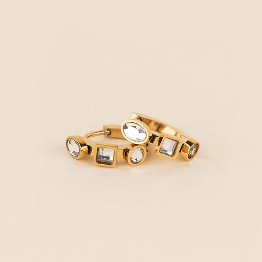 Crystal 3D Huggie Hoop Earrings