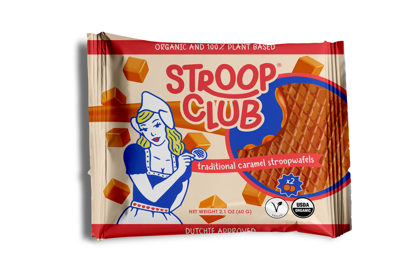 Traditional Caramel Organic and Plant-Based Stroopwafel 2-pack