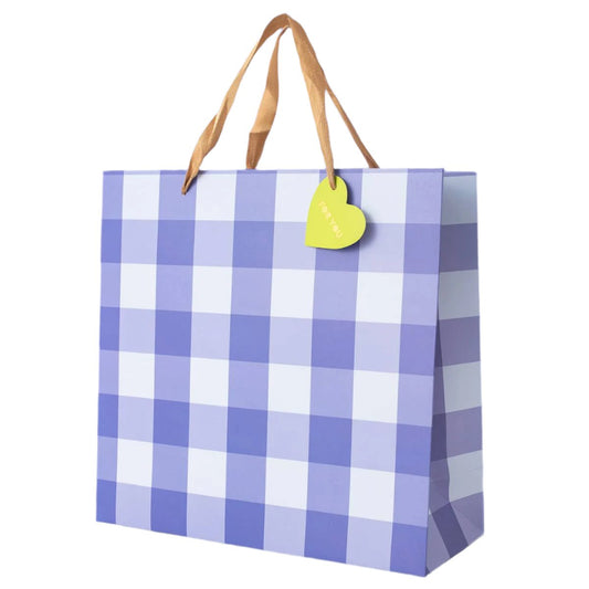 Gift Bags - Blue Gingham - Assorted Sizes to Choose From: Large - Margot's Mercantile