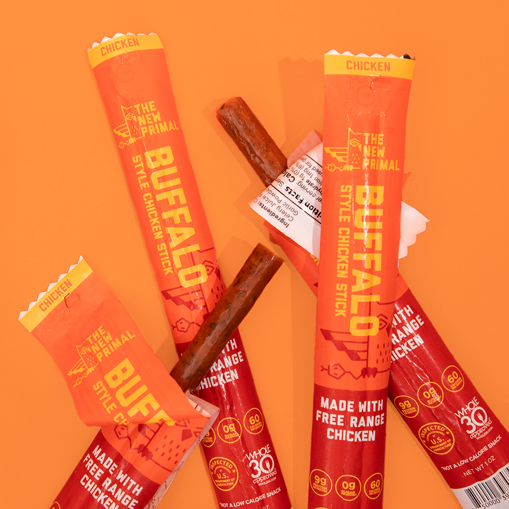 Buffalo Style All-Natural Chicken Meat Sticks, Zero Sugar