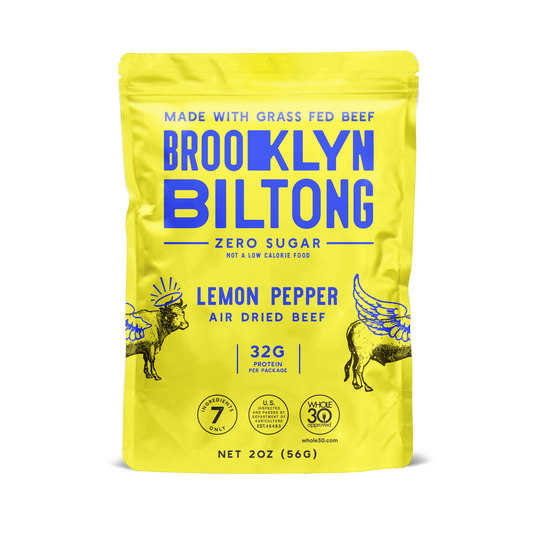 Grass Fed Biltong Lemon Pepper Sliced Tender Jerky: 2 oz