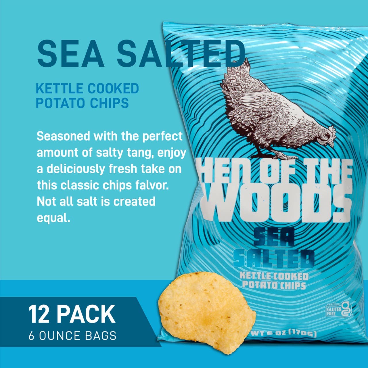 Sea Salted Kettle Cooked Potato Chips 6 OZ